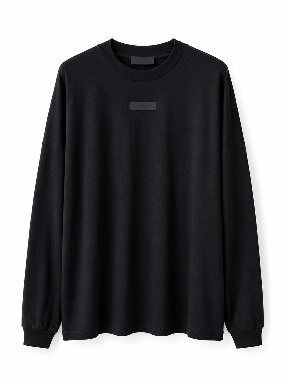 Essentials Fear of God Black Long-Sleeve Crewneck Tee